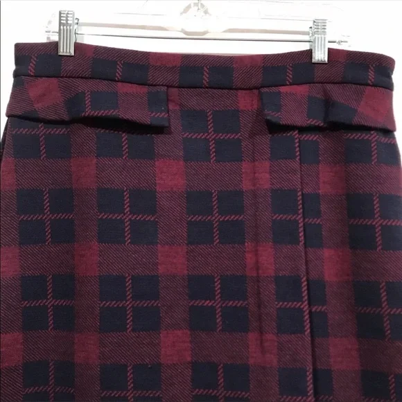 Marc By Marc Jacobs Maya Plaid Jacquard Skirt in Ink Blue Multi Size Large - Picture 3 of 13